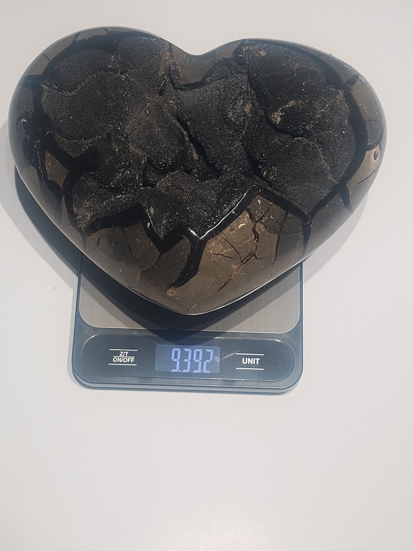 Striking 9.5 pound Black Septarian Heart