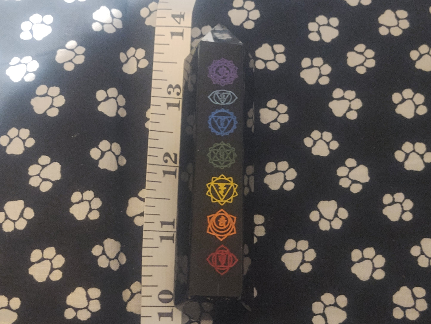 Engraved Black Obsidian Tower