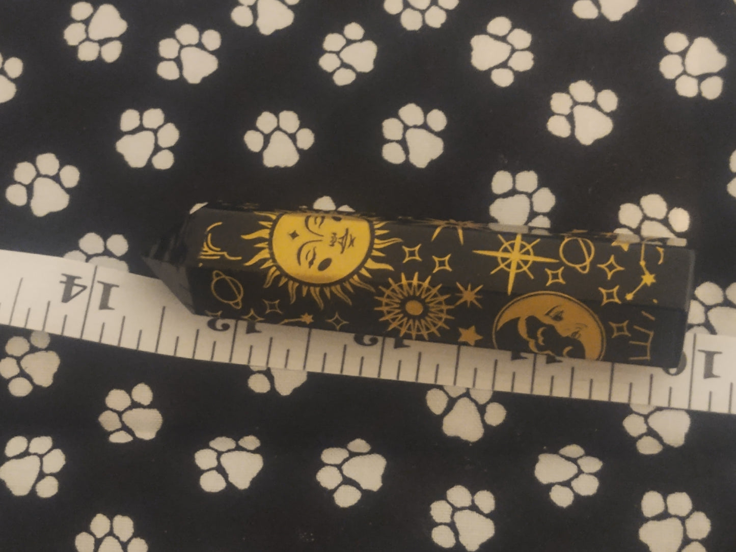 Engraved Black Obsidian Tower